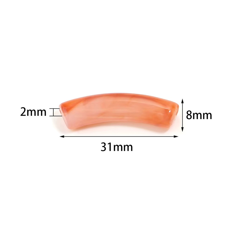 louleur Acryl-Röhrenperlen, gebogen, zweifarbig, 31 x 8 mm - Bild 2