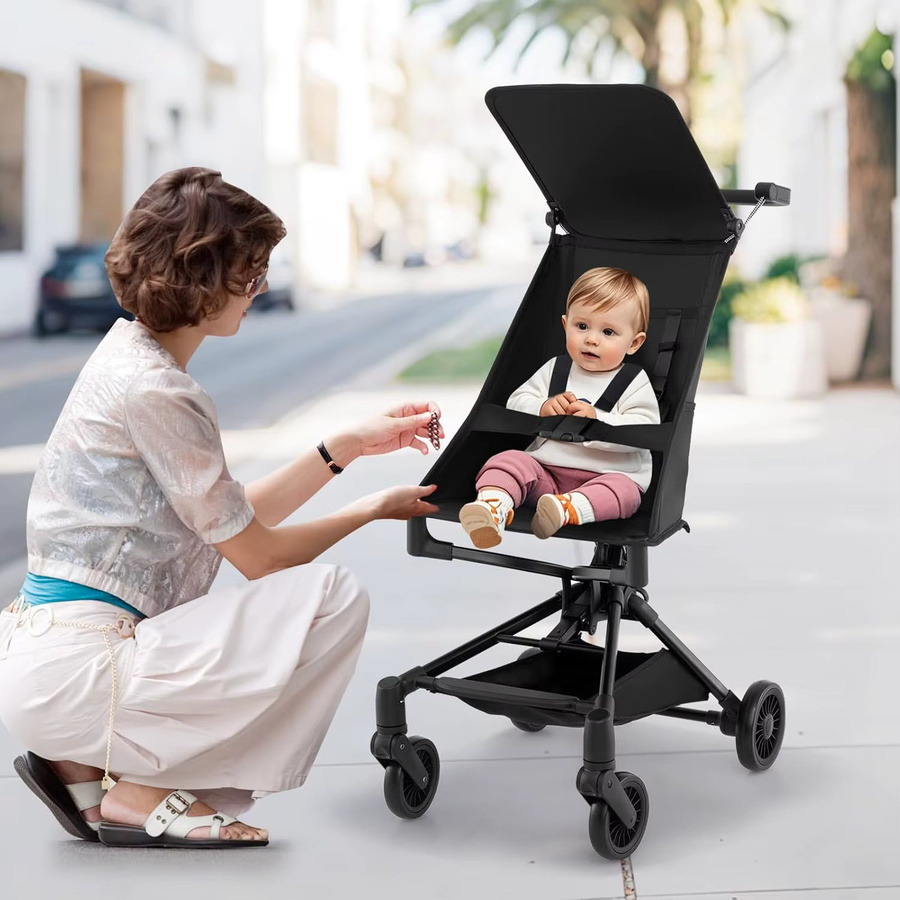 GOFLAME Reisebuggy Klappbarer Kinderwagen in Schwarz für Babys ab 6 Monaten - Bild 3