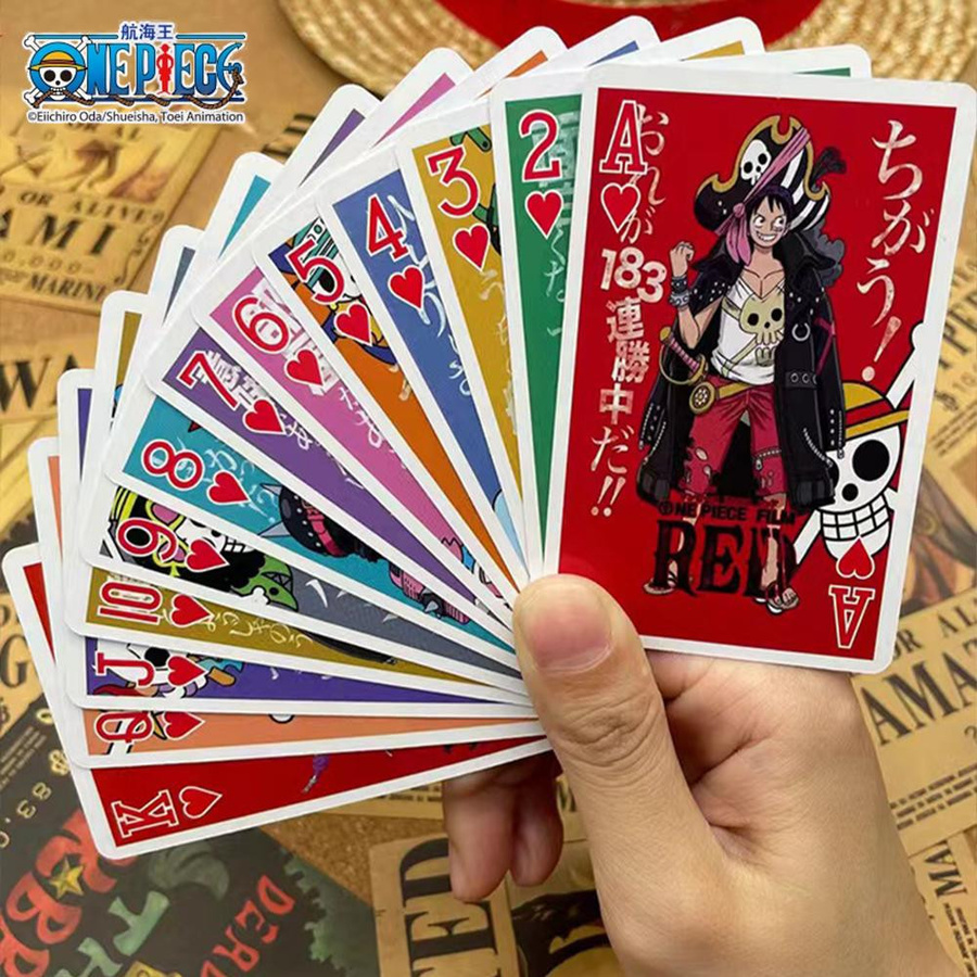 Yiran toy One Piece Anime Poker Spielkarten rot 1-teiliges Set - Bild 4