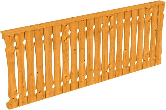 Skan Holz Balkonschalung Seitenwand aus Fichte in Eiche hell, B: 255 cm, H: 96 cm - Bild 1
