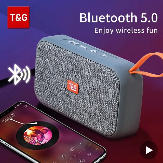 T&G Tragbarer Mini Bluetooth Lautsprecher mit FM Radio und Wasserdichtigkeit in Rot oder Blau - Bild 1