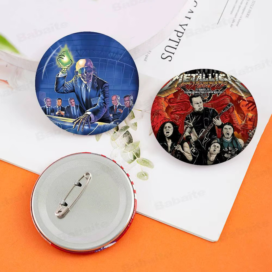 Potdemiel Brosche, M-MetallicaS Band Cartoon, Anime, Runde Anstecknadel - Bild 2