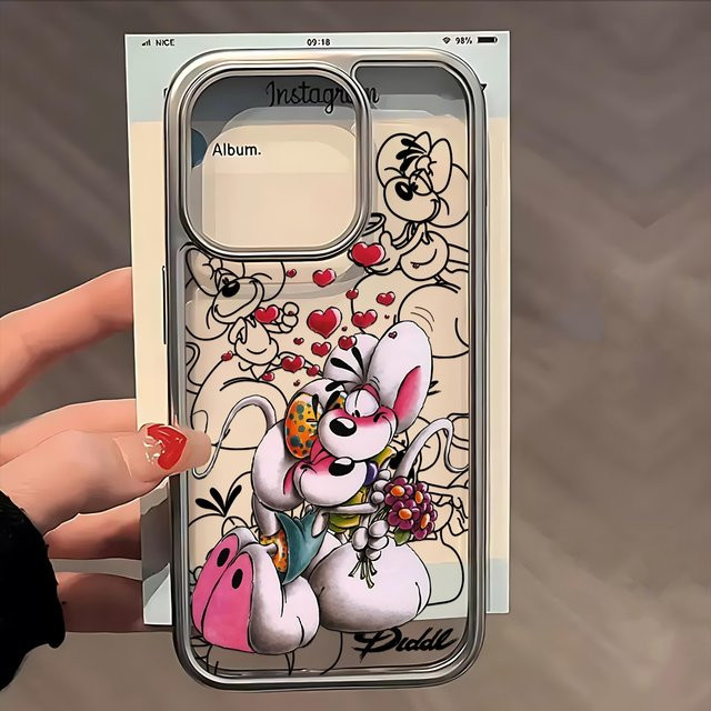 Cartoon D-Diddls Handyhülle für iPhone 11 bis iPhone 17 Pro Max, transparente weiche Rückabdeckung in Multicolour - Bild 1