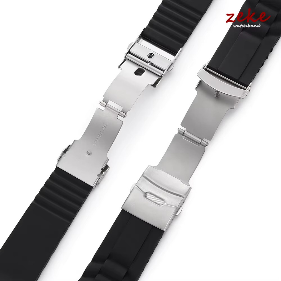 crazyband Uhrenarmband Silikon, Schwarz, Faltschließe, Herren Damen - Bild 2
