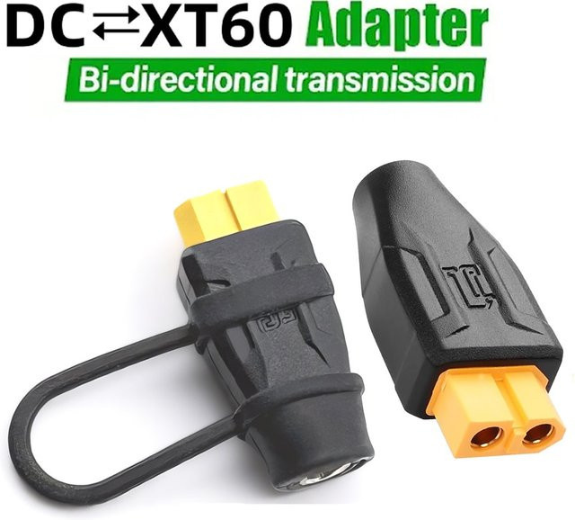 ToolkitRC DC zu XT60 Ladeadapter mit 5,5mm x 2,1mm Barrel Plug und XT60 Buchsenanschluss in Schwarz - Bild 1