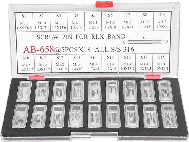 Painter Schraubstifte Glieder für Uhrenarmbänder, Edelstahl, Weiß, Herren - Bild 1