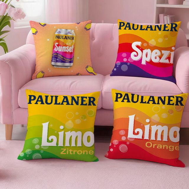 Paulaner Spezi Kissenbezug Multicolor, weicher und bequemer doppelseitiger Druck für Sofa, Auto oder Büro - Bild 1