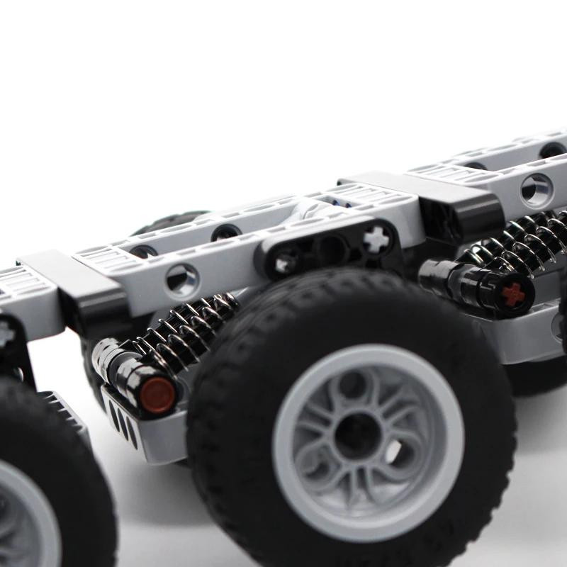 Yiran toy 6-rädriger Anhänger Bausatz Mini Drei-Achsen Fahrgestell Bausteine ab 14 Jahren - Bild 3