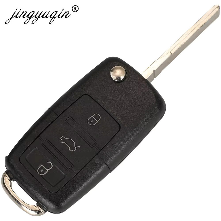Jingyuqin Fernbedienung Autoschlüssel Anhänger 315MHz ID48 für Volkswagen VW Golf Passat Jetta Käfer und Skoda Octavia Superb, Schwarz - Bild 3