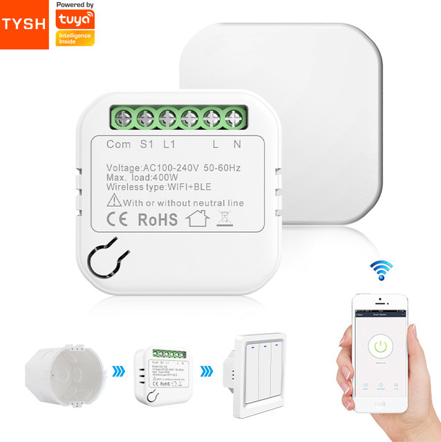 Tuya Smart Wifi Switch Modul für 1/2/3/4 Gang, White, Steuerung per Smart Life App, Google Home und Alexa, Unterputz-Installation - Bild 1