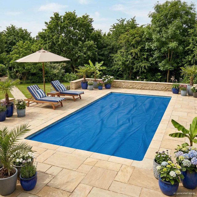 vidaXL Solar-Poolabdeckung aus Kunststoff in Blau und Schwarz, B/T: 732 x 366 cm - Bild 3
