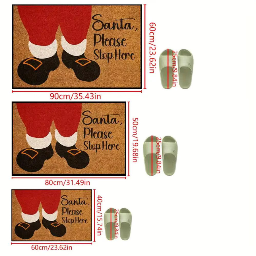 VIKAMA Weihnachtsmann Fußmatte mit Grafikdesign, schmutzabweisender Teppich für Eingangsbereich und Badezimmer, Mehrfarbig, B/T: 60 x 40 cm - Bild 4