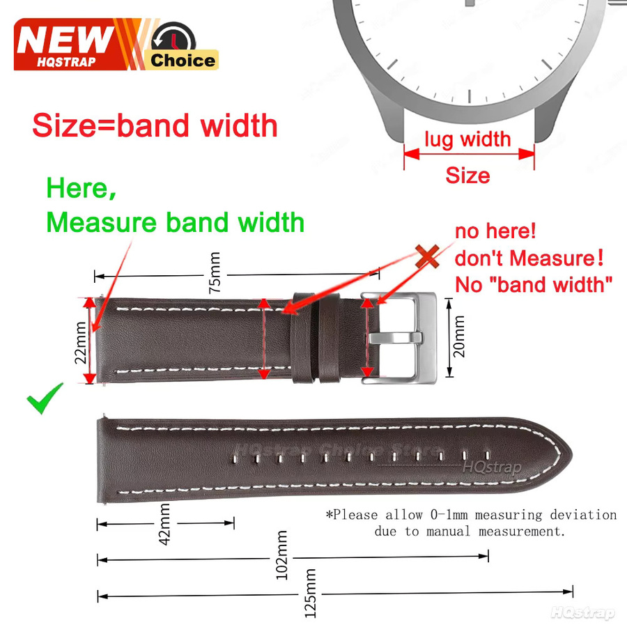 HQstrap Smartwatch-Armband Kalbsleder, Schwarz, Damen - Bild 3