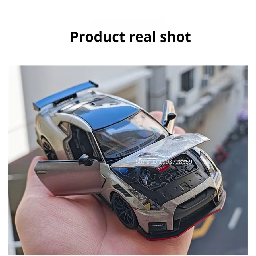 MAKEDA Nissan GT-R Nisom Sportwagen-Modell, 1:32, Metalldruckguss, mit Licht und Musik - Bild 5