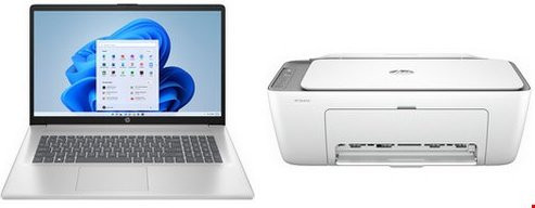 HP Notebook 17-cp2558ng in Natursilber mit 17,3 Zoll Display, AMD Ryzen 5, 16 GB RAM, 512 GB SSD, Windows 11 und DeskJet 2820e AiO Bundle - Bild 1