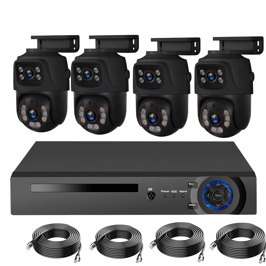 Uzoom POE-System Sicherheitskamera für den Außenbereich, PTZ IP-Kamera mit CCTV-Überwachung, Onvif XMeye, Schwarz - Bild 1