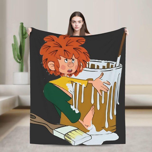 P-Pumuckl Flanell-Überwurfdecke aus Fleece in Rot, B/B: 75 x 90 cm - Bild 1