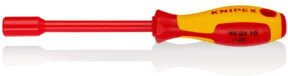 Knipex Steckschlüssel 10 mm mit isoliertem Schraubendreher-Griff in Rot, VDE-geprüft, aus Chrom-Vanadium-Molybdän-Stahl - Bild 1