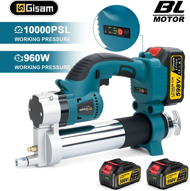 G nto Bürstenlose elektrische Fettpistole Set mit 10000 PSI für Makita 18V Akku in Petrol - Bild 1