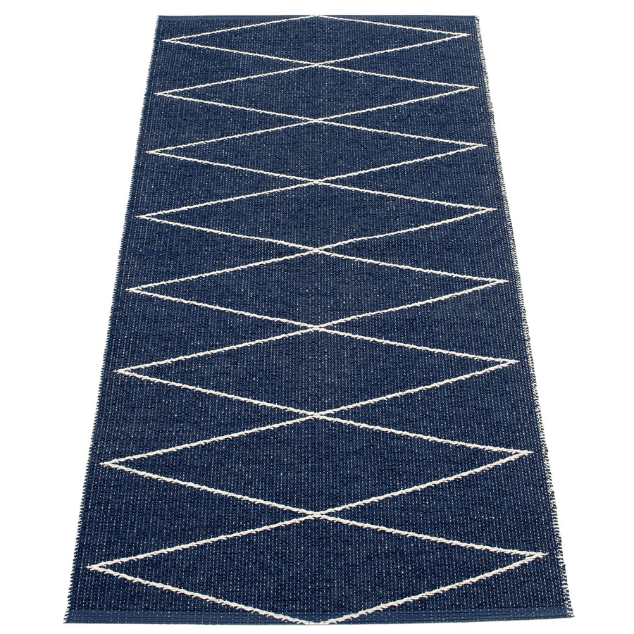 Pappelina Max Teppich dunkelblau/vanille B: 70 cm, L: 160 cm - Bild 1