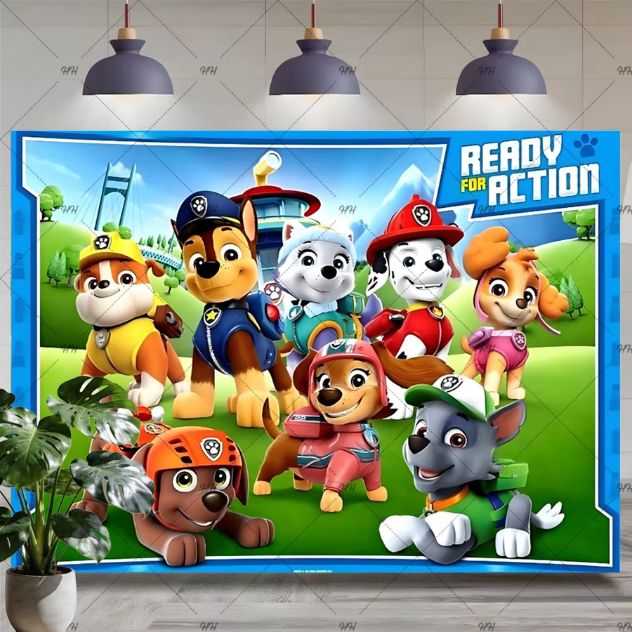 Paw Patrol Party-Dekoration Set mit Wand-Banner für Kinder, Mehrfarbig, Rechteckig, Breite: 90 cm - Bild 2