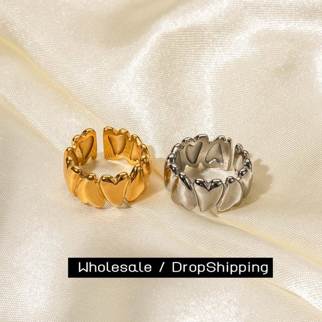 CARLIDANA Statement-Fingerring, Edelstahl, 18 Karat vergoldet, Gold, Unisex - Bild 1