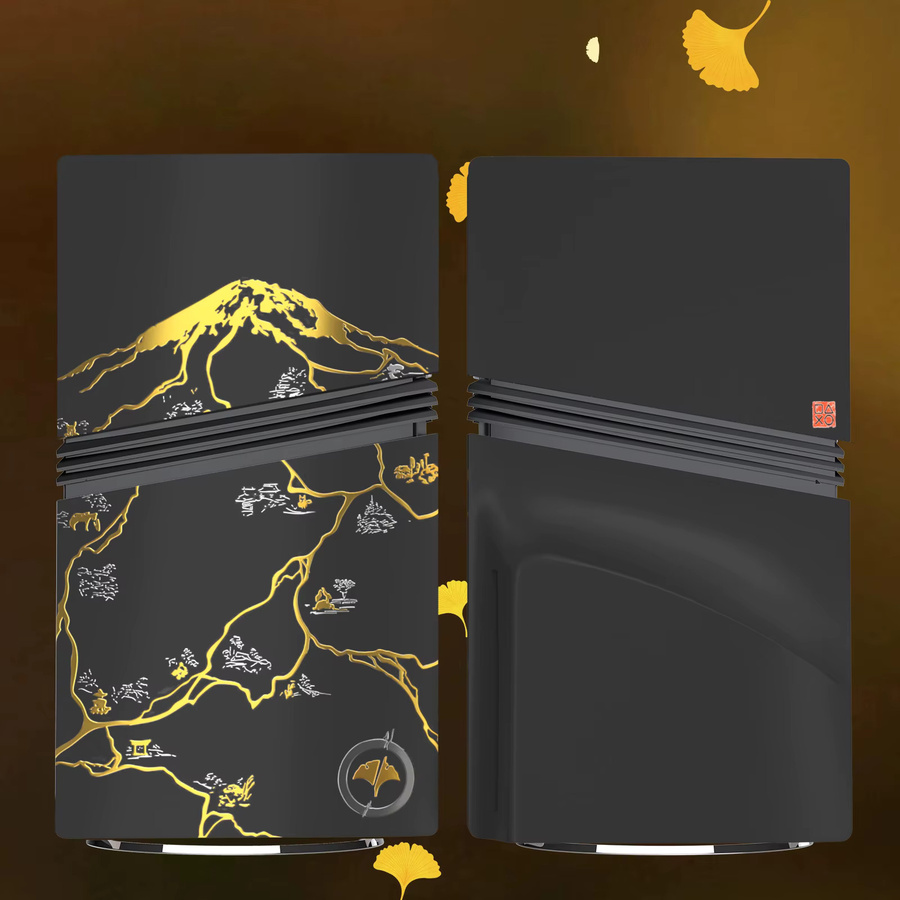 JazPlate 4er-Set Face Plates Ghost Black Yotei Shell Schutzplatten für PS5 Pro und PS5 Slim Disc Konsole, Schwarz - Bild 2