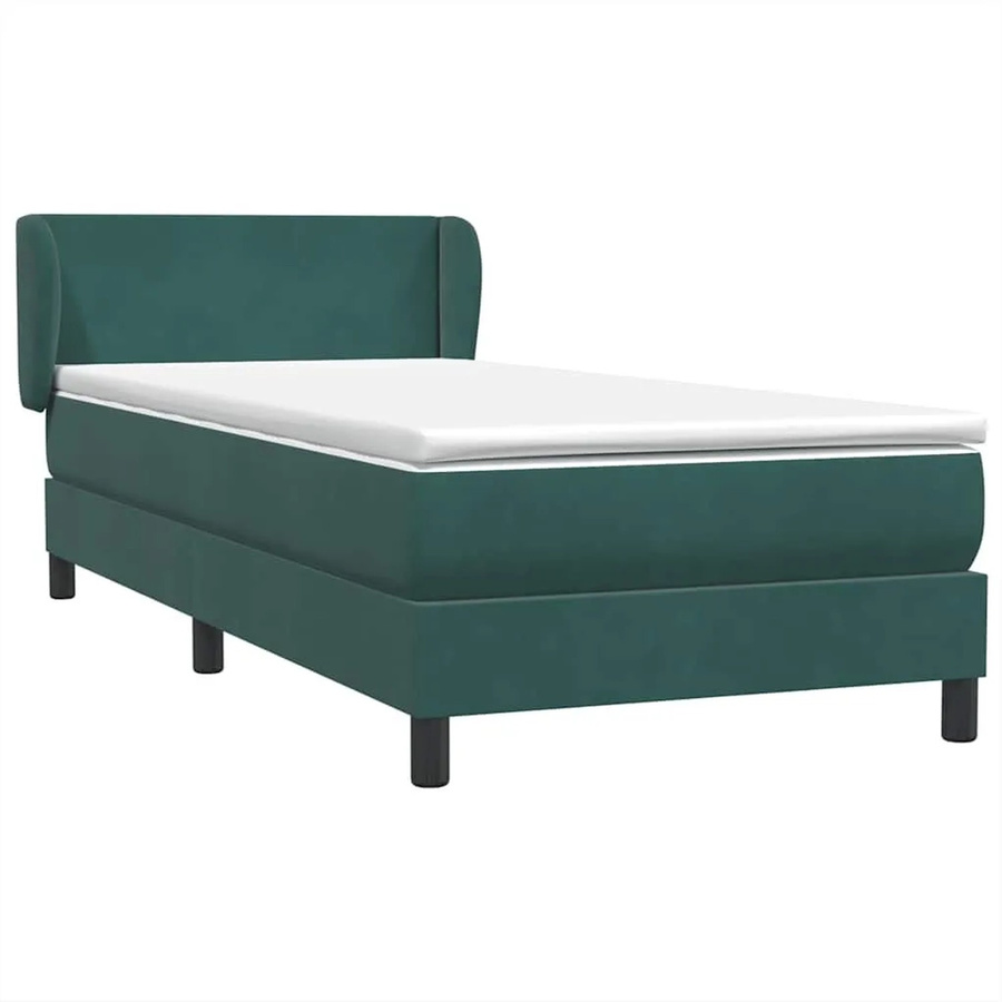 vidaXL Boxspringbett mit Matratze Dunkelgrün Samt B/T/H: 80 x 220 x 88 cm - Bild 2