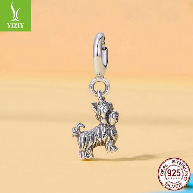 Anhänger Yorkshire Terrier, 925 Sterlingsilber, grau, Unisex - Bild 1