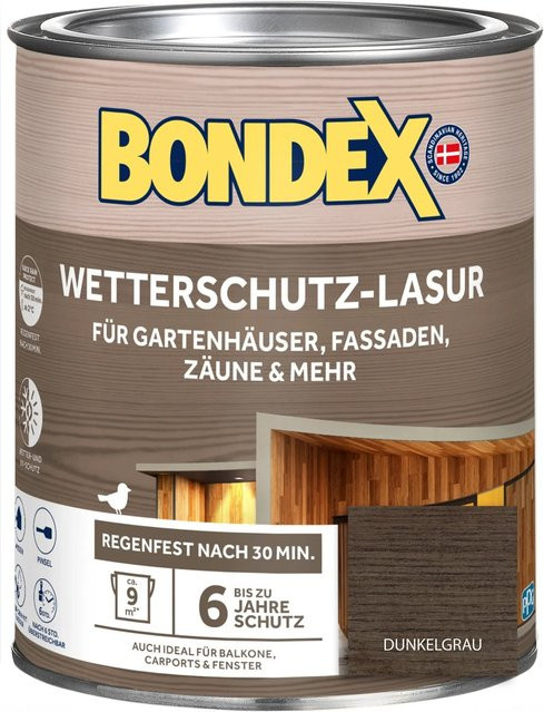 Bondex Wetterschutz-Lasur Dunkelgrau 0,75 l - Bild 1
