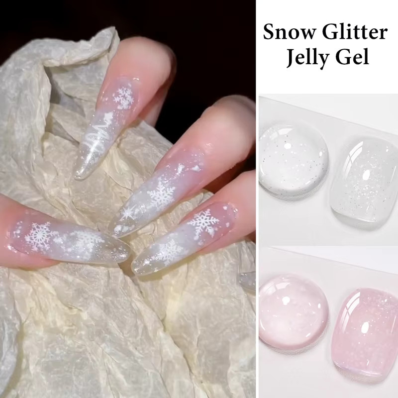 Mtssii Nagellack Gel, Schnee Glitter Gelee, Schimmernd, 10 ml - Bild 2