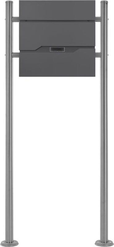 ML-Design Standbriefkasten mit Zeitungsfach aus Edelstahl in Anthrazit, H x B x T: 120 x 37 x 36,5 x 10,5 cm - Bild 2
