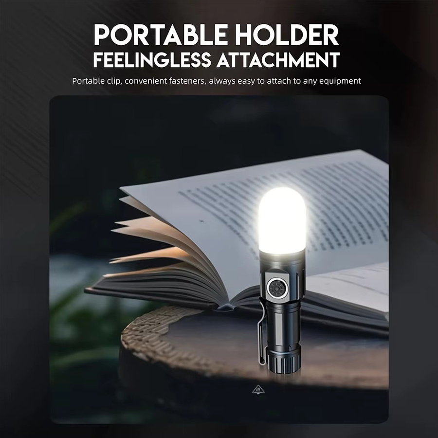 Alonefire Mini High Power Taschenlampe als Schlüsselanhänger, USB-C wiederaufladbar, Schwarz - Bild 2