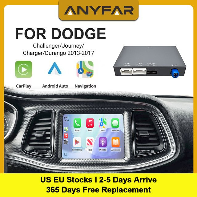ANYFAR Kabelloses CarPlay und Android Auto Decoder Box für Dodge Challenger Journey Charger Durango in Schwarz - Bild 1