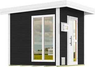 WEKA Design-Saunahaus Kuopio 2 aus Blockbohlen in Anthrazit/Schwarz, B/H/T: 263 x 253 x 298 cm - Bild 3