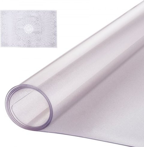 VEVOR Kunststoff-Tischdecke aus transparentem PVC, rechteckig, B/T: 107,7 x 152,4 cm, mattierter und wasserabweisender Tischschutz - Bild 1