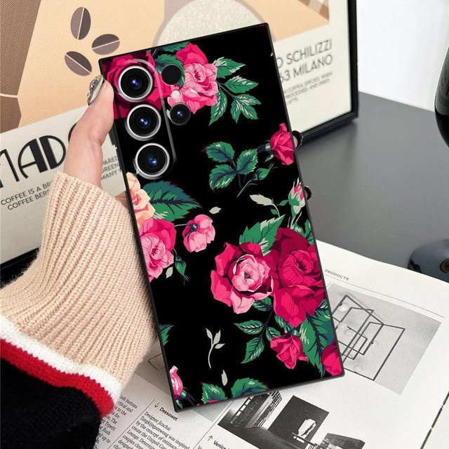 Rosa Rose Soft Cover Hülle für Samsung Galaxy S25 S24 S23 S21 S20 S10 S9 S8 Note 20 Note 10 Plus Ultra FE - Bild 1