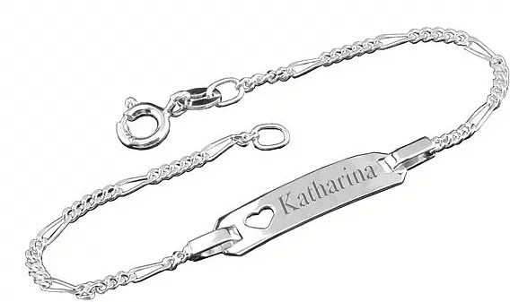 4you Design Armband Herz mit Gravur, Silber, Kinder - Bild 1