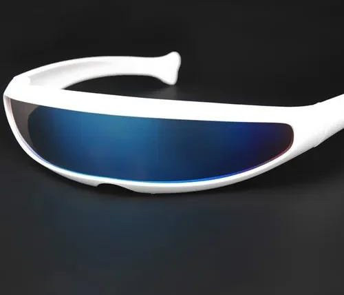 Verspiegelte Sonnenbrille, White Blue, Kunststoff, Vollrand, Herren - Bild 1