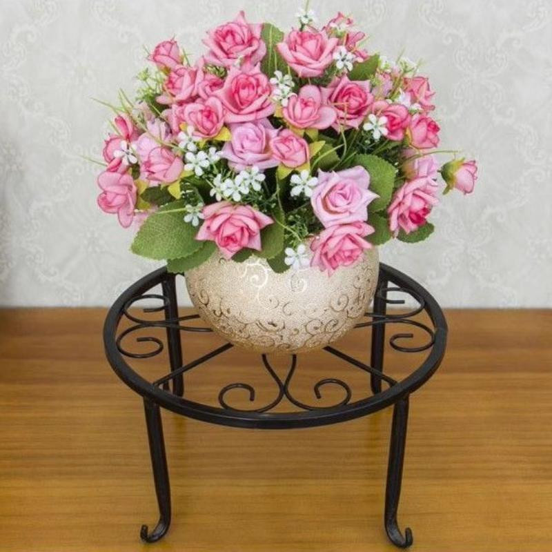 Eterna Home Blumentopfständer aus Eisen in Bronze, runder Pflanzenhalter aus Metall - Bild 3