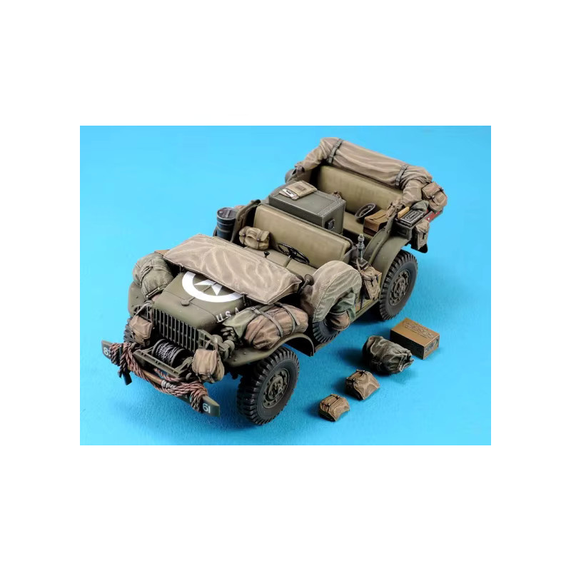 GK Jeep-Aufbewahrungsbox und Zubehör, Resin-Soldatenmodell, 1:35 - Bild 3