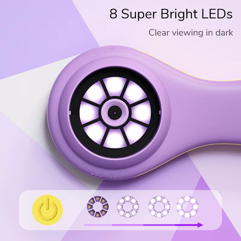 VISHRT Digitale Lupe, Videomikroskop, 2,0-Zoll-IPS-Bildschirm, 2,0 MP, 8 LEDs, purple - Bild 2