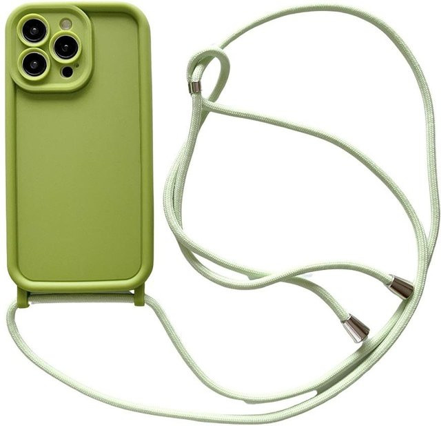 Rui Di Umhängetasche mit verstellbarem Lanyard-Riemen als weiche Handyhülle für iPhone, Farbe: Grün - Bild 1