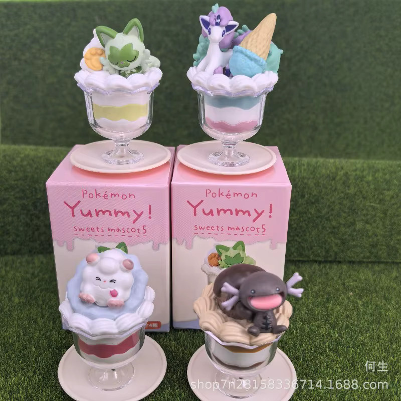 Pokémon Yummy Sweets Macot 5, Eisbecher, Blindbox, Sprigatito-Puppe, ab 6 Jahren - Bild 4