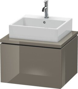 Duravit Waschtischunterschrank L-Cube in Flachgrau Hochglanz mit einer Auszug und internen Schubladen, Wandmontage, B/T/H: 62 x 54,7 x 40 cm - Bild 1