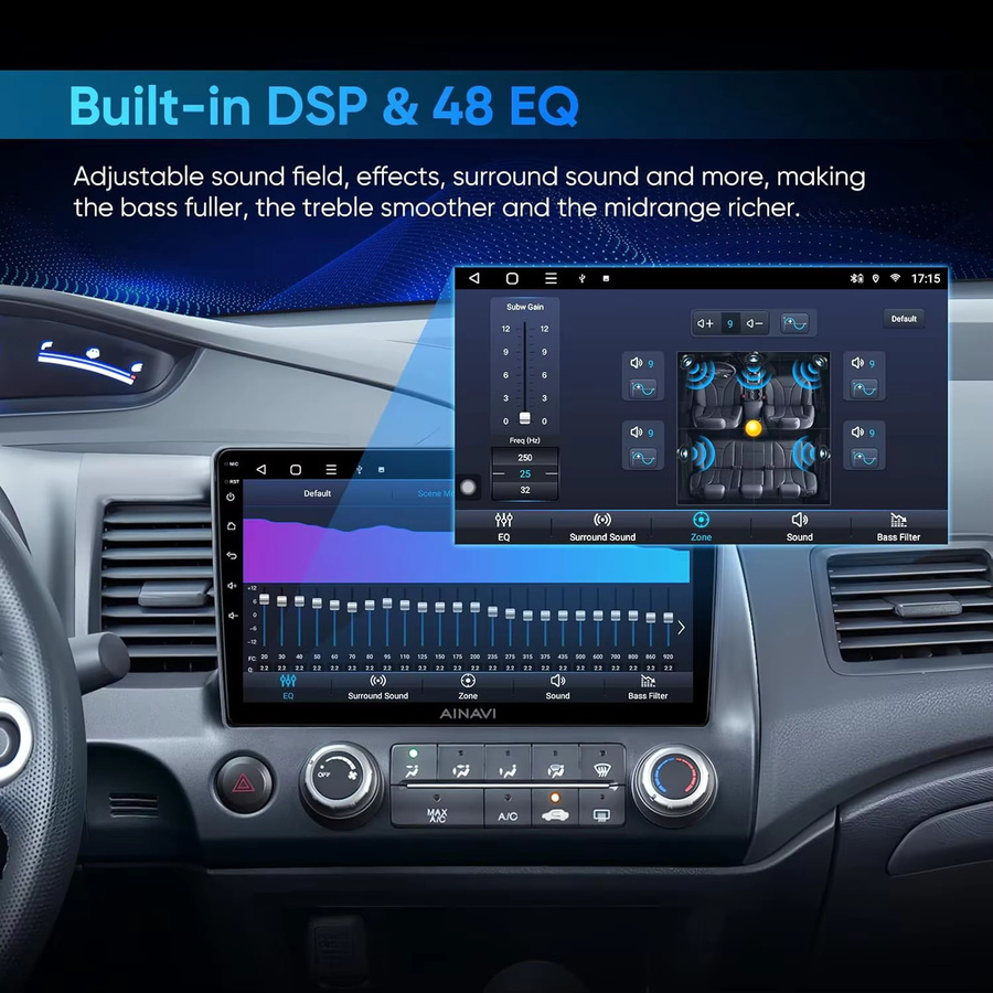 YUERADIAO Android 16 Autoradio mit Carplay und Navigation für Volkswagen VW Golf 7 2013 - 2020 MK7, Multimedia Player mit GPS, WiFi und 4G, Schwarz - Bild 4