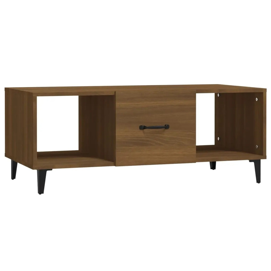 vidaXL Couchtisch in Braun mit Eichen-Optik aus Holzwerkstoff und Eisen, B/T/H: 102 x 50 x 40 cm - Bild 2