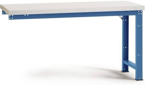Manuflex WP4036.5007 Werkbank Anbaumodul in Brillantblau (RAL 5007) aus Stahl und Holz, B/T/H: 200 x 84 x 70 cm - Bild 1