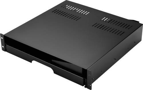 Renkforce RF-7112620 Netzwerkschrank-Schublade 19 Zoll, 2 HE, ausziehbar, Schwarz, geeignet für Schranktiefen ab 500 mm - Bild 1