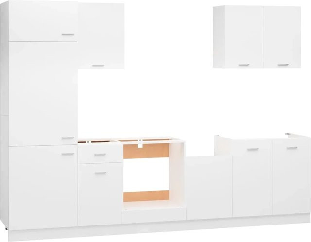vidaXL 7-tlg Küchenzeile aus Holzwerkstoff in Weiß - Bild 1